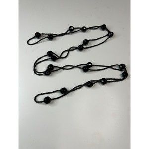 Vintage 1920's Black Glass Extra Long Necklace "30 Heavy RARE